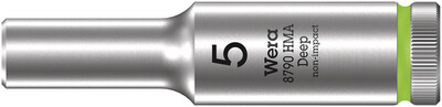 WERA 8790 HMA Deep Nástrčná hlavice, upínací časť 1/4", 5 x 50 mm