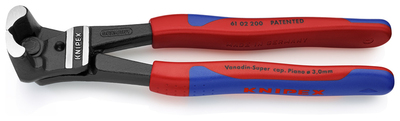 KNIPEX 61 02 200 Čelné pákové cvikacie kliešte vysoký pákový prevod poplastované čierne atramentovan