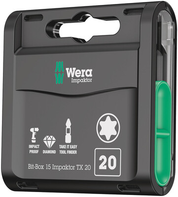 WERA Bit-Box 15 Impaktor TX, TX 20 x 25 mm, 15-dielny