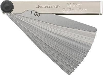 FORMAT Špárová mierka 0,03 - 1,0mm 32 listov L100mm presnosť T3 Format