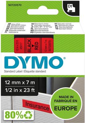 DYMO Páska popisová 12mm čierna / červená Dymo