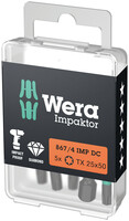 WERA 867/4 IMP DC TORX® DIY Impaktor bity, TX 25 x 50 mm, 5-dielna sada