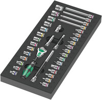 WERA 9720 Ráčna 8000 A Zyklop 1/4" v penovej vložke, set 1, 37 dielny