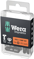 WERA 855/1 IMP DC PZ DIY Impaktor bity, PZ 3 x 25 mm, 10-dielny