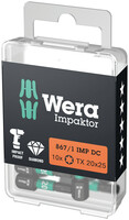 WERA 867/1 IMP DC TORX® DIY Impaktor bity, TX 20 x 25 mm, 10-dielny