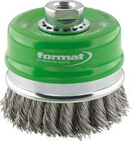 FORMAT Kotúč kartáčový M14 80 x 0,5mm hrncový splietaný nerez Format