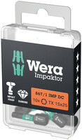 WERA 867/1 IMP DC TORX® DIY Impaktor bity, TX 15 x 25 mm, 10-dielny