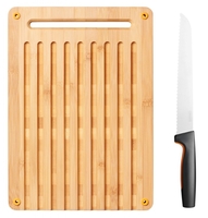 FISKARS Bambusová deska na chléb a nůž na chléb 1057551