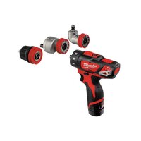 MILWAUKEE M12 BDDXKIT-202C AKU KOMPAKTNÝ VŔTACÍ SKRUTKOVAČ S VYMENITEĽNÝM SKĽÚČIDLOM 4933447836