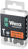 WERA 868/4 IMP DC DIY Impaktor bity s vnútorným štvorkom, # 2 x 50 mm, 5-dielny