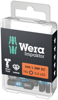 WERA 840/1 IMP DC Hex-Plus DIY Impaktor bity, 5 x 25 mm, 10-dielny