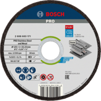 BOSCH Rovný rezací kotúc Standard for Inox - Rapido WA 60 T BF, 125 mm, 22,23 mm, 1,0 mm - 2608603171