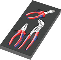 WERA 9780 Kliešte KNIPEX v penovej vložke, set 1, 3-dielny