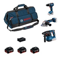 BOSCH GSB + GWS + GBH + 3× GBA 5.0 Ah + GAL 12V/18V-80 - Kombinovaná súprava 18V - 0615A500AH