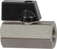 Mini guľový ventil, krídlová rukoväť, vnútorný závit/vnútorný závit G 3/8", PN 10, Mosadz RIEGLER