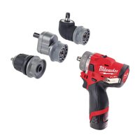MILWAUKEE M12 FPDXKIT-202X AKU KOMPAKTNÁ PRÍKLEPOVÁ VŔTAČKA S RÝCHLOVYMENITEĽNÝM SKĽUČOVADLOM - 4933464138