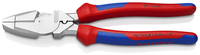 KNIPEX 09 15 240 Kliešte „Lineman's“ Americký štýl s multi-komponentnými úchopmi pochrómované 240 mm
