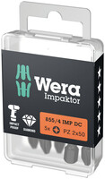 WERA 855/4 IMP DC PZ DIY Impaktor bity, PZ 2 x 50 mm, 5-dielna súprava
