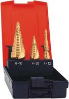 FORMAT Sada vrtákov stupňovitých 3 diel 4 - 12 / 4 - 20 / 6 - 30mm TiN HSS Format