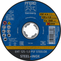 PFERD TOOLS Rezné kotúče EHT 125-1,0 PSF STEELOX/X-LOCK (10)