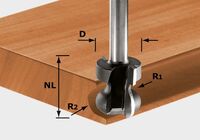 FESTOOL Fréza na skrytá držadla HW S8 D22/16/R2,5+6
