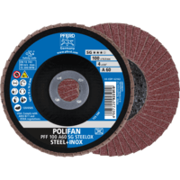 PFERD TOOLS POLIFAN-Disky s plochým okrajom PFF 100 A 60 SG STEELOX/16,0