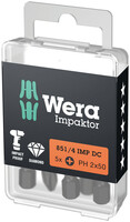WERA 851/4 IMP DC PH DIY Impaktor PH bity, PH 2 x 50 mm, 5-dielny