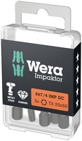 WERA 867/4 IMP DC TORX® DIY Impaktor bity, TX 20 x 50 mm, 5-dielna sada