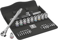 WERA 8100 SC 10 Ráčnová sada Zyklop Metal s priechodným štvorkrkom, upínacia časť 1/2", palcová, 28-dieln