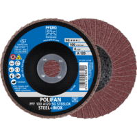 PFERD TOOLS POLIFAN-Disky s plochým okrajom PFF 100 A 120 SG STEELOX/16,0