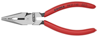KNIPEX 08 21 145 SB Kombinované kliešte s ihlovým nosom poplastované čierne atramentované 145 mm
