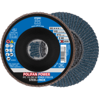 PFERD TOOLS POLIFAN-Disky s plochým okrajom PFC 115 Z 40 SG POWER STEELOX/X-LOCK