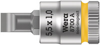 WERA 8700 A FL Skrutky s plochou drážkou, Zyklop nástrčný nástavec, upínacia časť 1/4", 1 x 5.5 x 28 mm