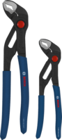 BOSCH Súprava inštalatérskych klieští s máčanými protišmykovými rukoväťami, 2 ks - 1600A03DN6