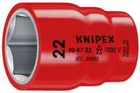 KNIPEX 98 47 22 Šesťhranný nástrčný kľúč pre šesťhranné skrutky s vnútorným štvorhranom 1/2" 58 mm