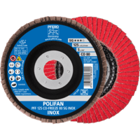 PFERD TOOLS POLIFAN-Disky s plochým okrajom PFF 125 CO-FREEZE 80 SG INOX