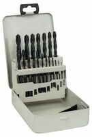 BOSCH Kovová kazeta, 19-dielna súprava vrtákov do kovu, HSS-R, DIN 338 1-10 mm