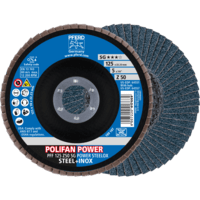 PFERD TOOLS POLIFAN-Disky s plochým okrajom PFF 125 Z50 SG POWER STEELOX