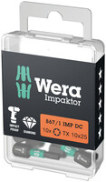 WERA 867/1 IMP DC TORX® DIY Impaktor bity, TX 10 x 25 mm, 10-dielny