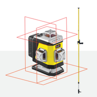 NIVEL SYSTEM Krížový laser 4×360° s červeným lúčom CL4R Set