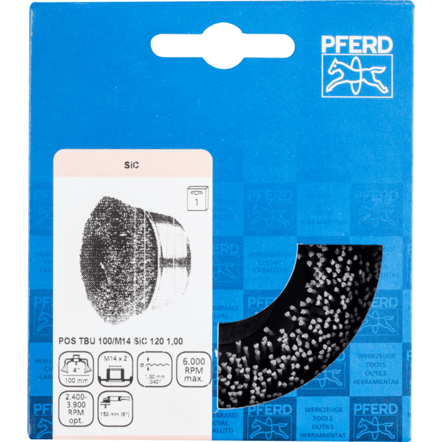 PFERD TOOLS závitové pohárové kefy POS TBU 100/M14 SiC 120 1,00