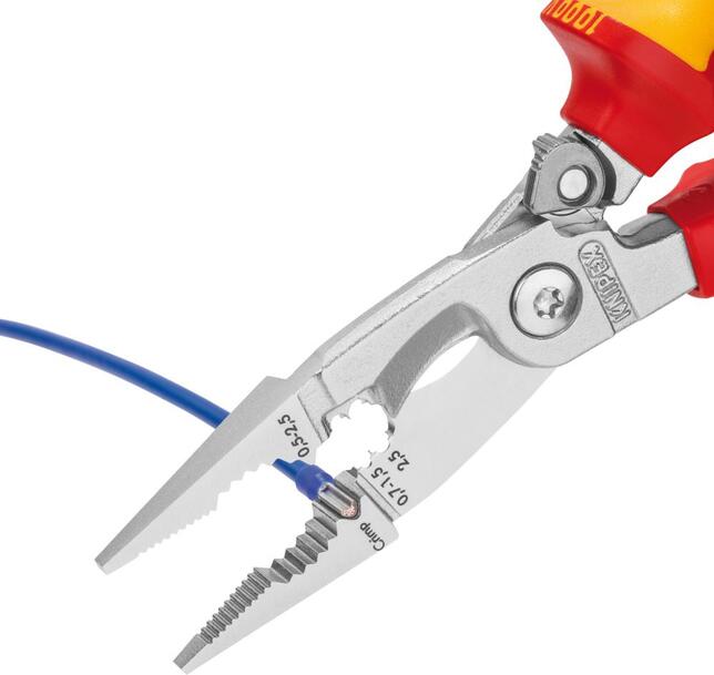 KNIPEX Kliešte elektroinštalačné 200mm multifunkčné Cr VDE / 1396200T Knipex