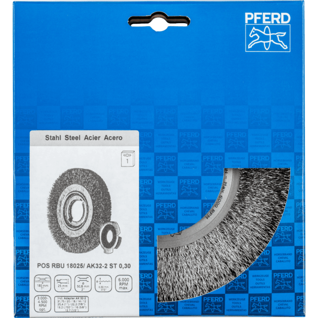 PFERD TOOLS Kolesové kefy POS RBU 18025/AK32-2 ST 0,30