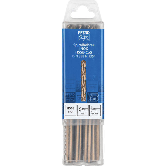 PFERD TOOLS Vrtacie a ponorné nástroje SPB DIN 338 HSSE N 9,0 INOX