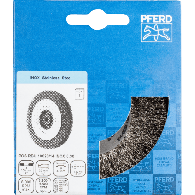 PFERD TOOLS Kolesové kefy POS RBU 10020/14,0 INOX 0,30