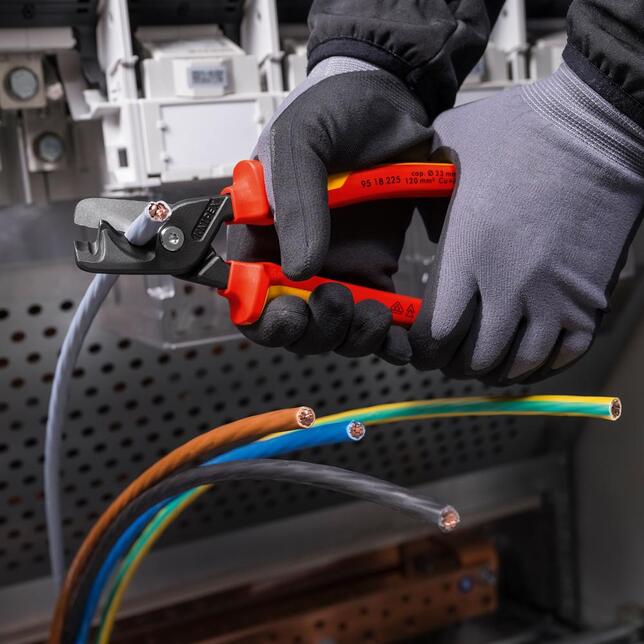 KNIPEX Nožnice káblové d23mm 120mm2 dvojbrit StepCut XL VDE / 9518225 Knipex