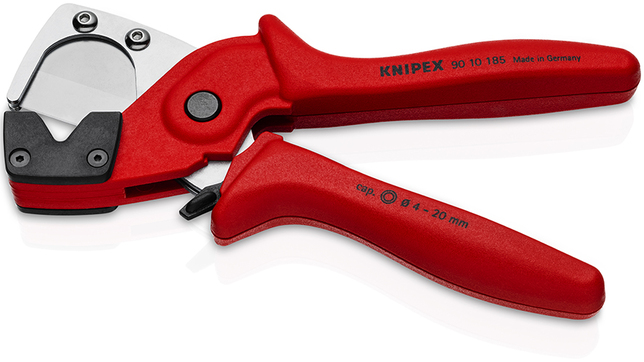 KNIPEX 90 10 185 Kliešte na rezanie viacvrstvových a pneumatických hadíc rukoväte vyrobené z plastu 