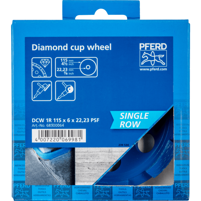 PFERD TOOLS Diamantové nástroje pre stavebný priemysel DCW 1R 115X6X22,23 PSF