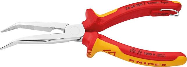 KNIPEX Kliešte pologuľaté 200mm Cr úzke ohnuté / 2626200T Knipex