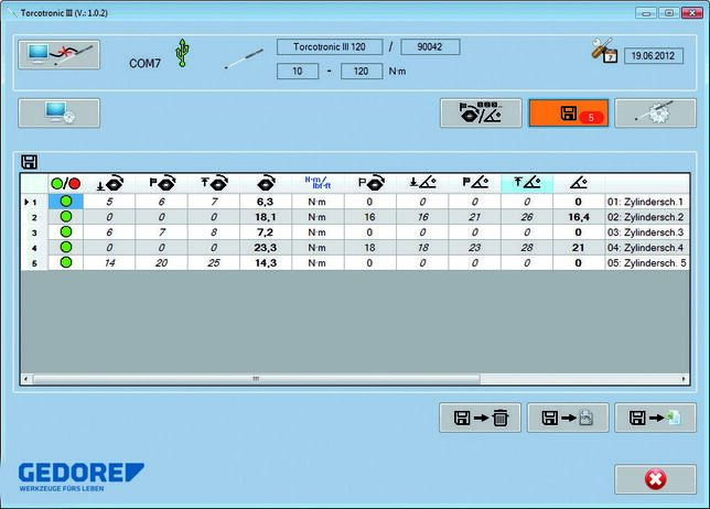 GEDORE TT3KH 350 Elektronický momentový kľúč TorcoTronic III 70-350 Nm